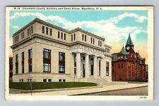 Woodbury NJ-New Jersey, Gloucester Co Bldg. Court House, c1940 Vintage Postcard picture