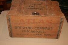 Antique Vtg 20s 30s ATLAS BREWING CO Pre Prohibition Wood Beer Crate CHICAGO ILL picture