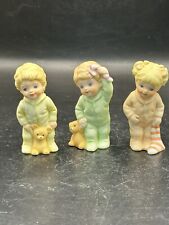 Vintage Schmid Child Bedtime Porcelain Christmas Figurines Lot 3 picture