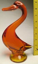 Vintage Viking Glass Epic Line Large Persimmon Duck #1317 9” tall made 1958-1970 picture