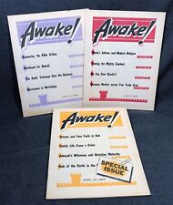 Three Issues AWAKE Magazine 1959 Watchtower Jehovah’s Witness Booklets Paper picture