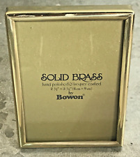 Vtg Bowon SOLID BRASS Standing 2.5x3.5 Photo FRAME Hand Polished Lacquer Coated picture