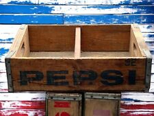 Pepsi Cola Wooden Crate Carrier Case Vintage Rustic Antique Farmhouse 1973 picture