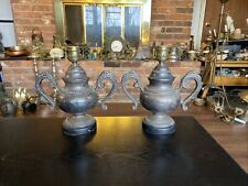 Pair Of Vintage Sarreid LTD Silver Plated Brass Urn Style Table Lamps picture
