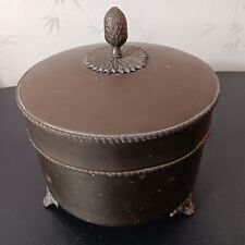 Mottahedeh Design India Footed Brass/Copper Tobacco/Tea Caddy W/Pineapple Lid picture