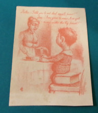 ANTIQUE VICTORIAN TRADE CARD DINNER WITH MAW NO ADVERTISING picture