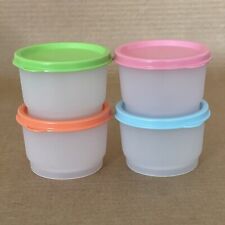 Tupperware Snack Cups 4 oz. (Set of 4) Sheer Containers #1229 Pastel Seals #4922 picture