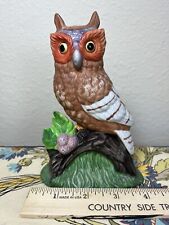 Owl Figurine On Tree Vintage Branch Ceramic Figurine 6