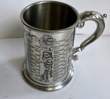English Pewter Sheffield Tankard Mug with Monarchs 1066 thru 1952  picture