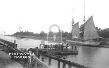 Ferry Boat Dock Sailboat Harbor Pentwater Michigan MI Reprint Postcard picture