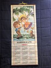 Vintage 1984 Wooden Scroll Calendar 