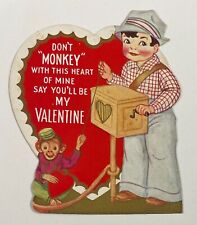 Vintage Valentine Card Monkey picture
