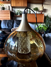 Vintage 1960s Carl Fagerlund Amber Glass Onion Ceiling Light - Orrefors Sweden C picture