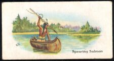 1920s INDIAN Series Card WILLARDS Chocolates V101 #42 SPEARING SALMON Toronto picture