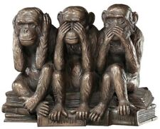 Hear-No, See-No, Speak-No Evil Monkeys Statue ~ Realistic Sculpture Figurine picture
