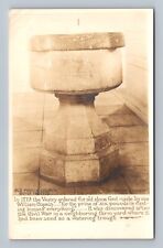 VIRGINIA RPPC POSTCARD: OLD STONE FONT BY WILLIAM COPEIN OLD POHICK CHURCH, VA picture