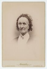 Antique c1880s Cabinet Card Stunning Portrait of Lovely Older Woman Biddeford ME picture