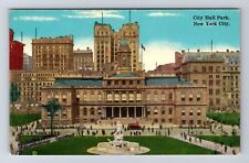 New York City NY-City Hall Park, Antique, Vintage Postcard picture