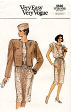 1980's  VOGUE Misses' Jacket & Dress Pattern 9630 Size 8-12 UNCUT picture