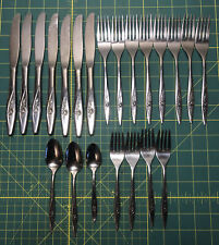 Mid Century Modern Oneida Oneidacraft Deluxe LASTING ROSE Stainless 23 Pieces picture