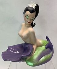 Vintage Mermaid Figurine Trinket Soap Dish, Hand Painted and Signed By Artist picture