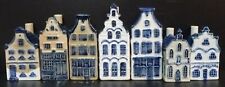 Lot of 7 Vintage KLM Airlines Delft Blue Houses Empty picture