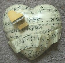 HEART w/ SHEET MUSIC & PIANO w/ Bench Wendy Isaacson Collection HeartArtUSA 1996 picture