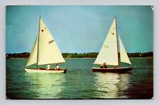 Postcard Long Island Sailboats Posted Lynbrook New York NY, Vintage Chrome K8 picture