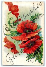 c1910's Best Wishes From Gardner Kansas KS Unposted Embossed Flowers Postcard picture