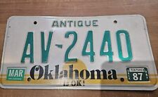Vintage Stamped Antique Oklahoma License picture