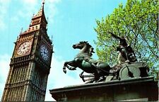 London UK Big Ben Boadicea Statue Postcard unused (25959) picture