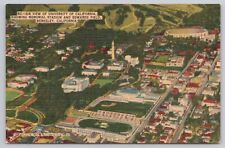 Berkeley CA, University of California Stadium Aerial View, Vintage Postcard picture