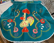 Vintage hand embroidered Traditional Portuguese Rooster half apron Folk Art picture
