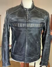 New HARLEY DAVIDSON Men’s MEDIUM Distressed Leather Riding Jacket picture