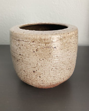 Japanese Shigaraki Ware Pottery Handcrafted Vessel Vase Chop Mark Ikebana picture