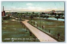 c1905's Entrance To Public Baths & Park Road St. Paul Minnesota Antique Postcard picture
