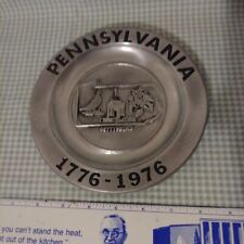 PewTaRex 1776 PA Bicentennial Pewter Plate Vintage Collector 6 inch picture