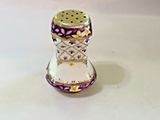 Antique Vintage Hand Painted Porcelain Floral Decorated Hat Pin Holder picture