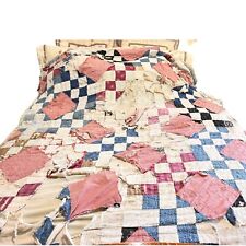 Antique Patchwork Quilt 60 X 75 Country Farm Rustic | Fixer Upper picture
