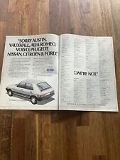 Original 1986 Seat Malaga Fiat Strada Ritmo Magazine Advert Man Cave Frame Ready picture