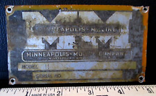 MM Minneapolis Moline Co. U Tractor Serial Number Plate ID Tag Sign Data Emblem picture