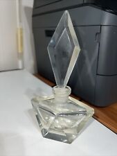 VINTAGE LARGE LUXURIOUS ART DECO FACETED CRYSTAL PERFUME BOTTLE 7-1/2” picture