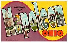 Vintage Greetings From Napoleon Ohio Postcard - P41 picture