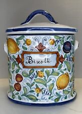 Italian VINTAGE Biscotti Jar Made For Cottura County Style EXQUISITE PIECE 1980s picture