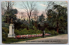 Vintage Postcard Mozart Monument & Terrace Walk, Prospect Park Brooklyn N.Y. picture