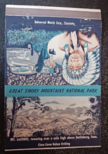vtg 1957 GREAT SMOKY MOUNTAINS NATIONAL PARK Mt LeConte Gatlinburg  MATCHCOVER picture