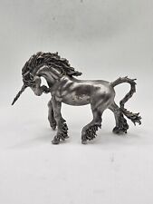 Vintage Pewter Unicorn Figurine With Flowing Mane Unbranded  picture