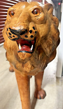 Rare Very Large Leather Lion Figurine picture