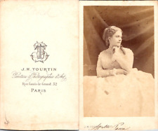 Tourtin, Paris, Madame Pasca, Vintage Comedian CDV Albumen Business Card.A picture