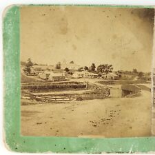 Unknown Mystery Town Bridge Stereoview c1870 Church Street Antique Photo A2193 picture